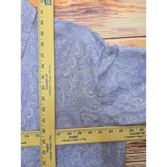 Robert Graham Mens Classic Fit Linen Blend Shirt Large Purple Paisley - Picture 8 of 8
